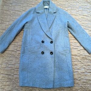 Intrend Blue Oversized Coat – Size 0 – Virgin Wool & Mohair Blend